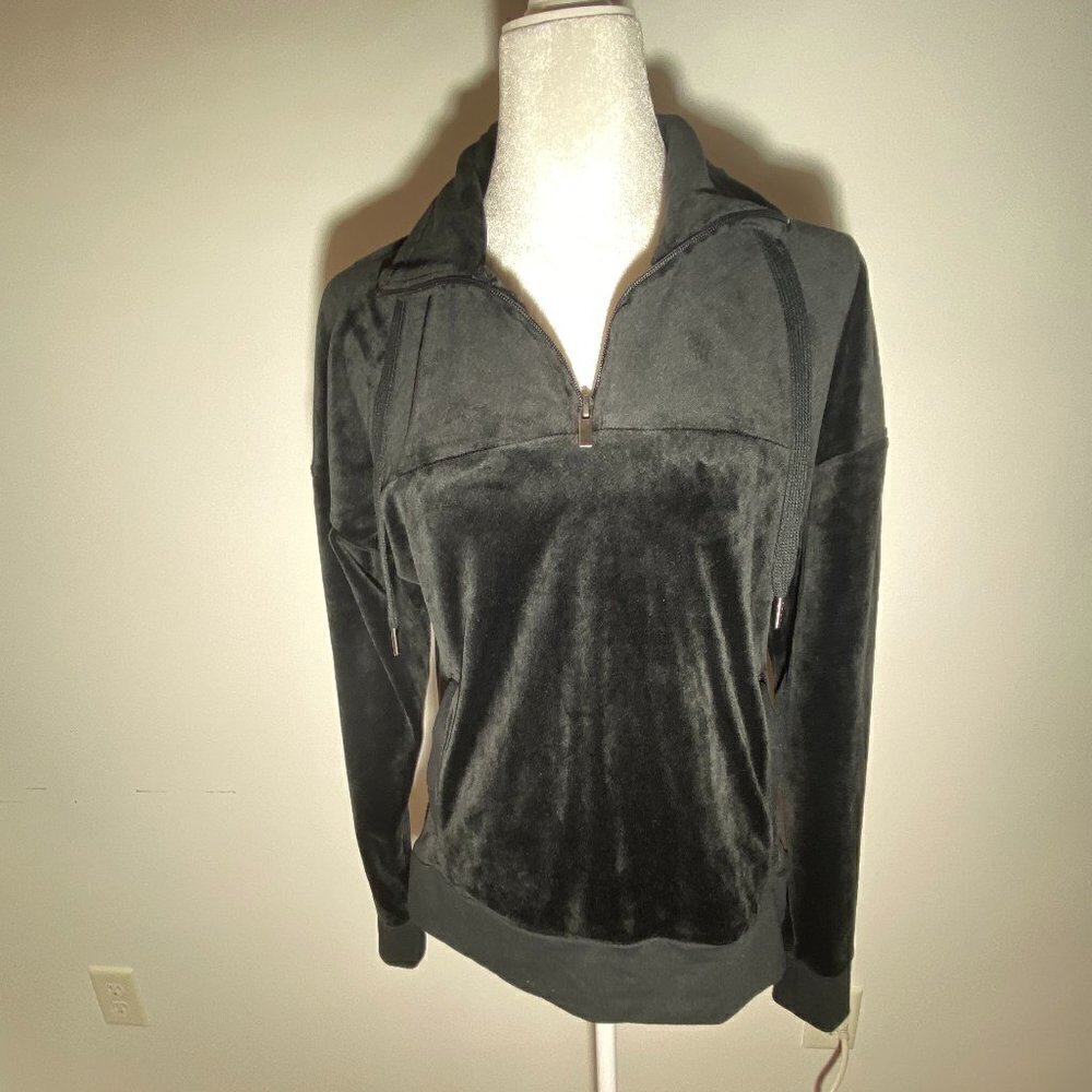 Champion Black C9  Velour 1/4 Zip Pullover - Size Small